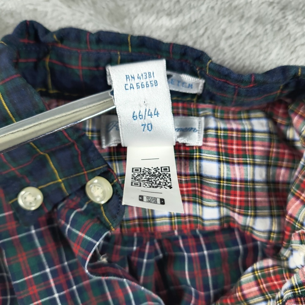 Ralph Lauren Baby Boy Shirt 6M Plaid Button Up Tartan Patchwork Stretch - Picture 6 of 12